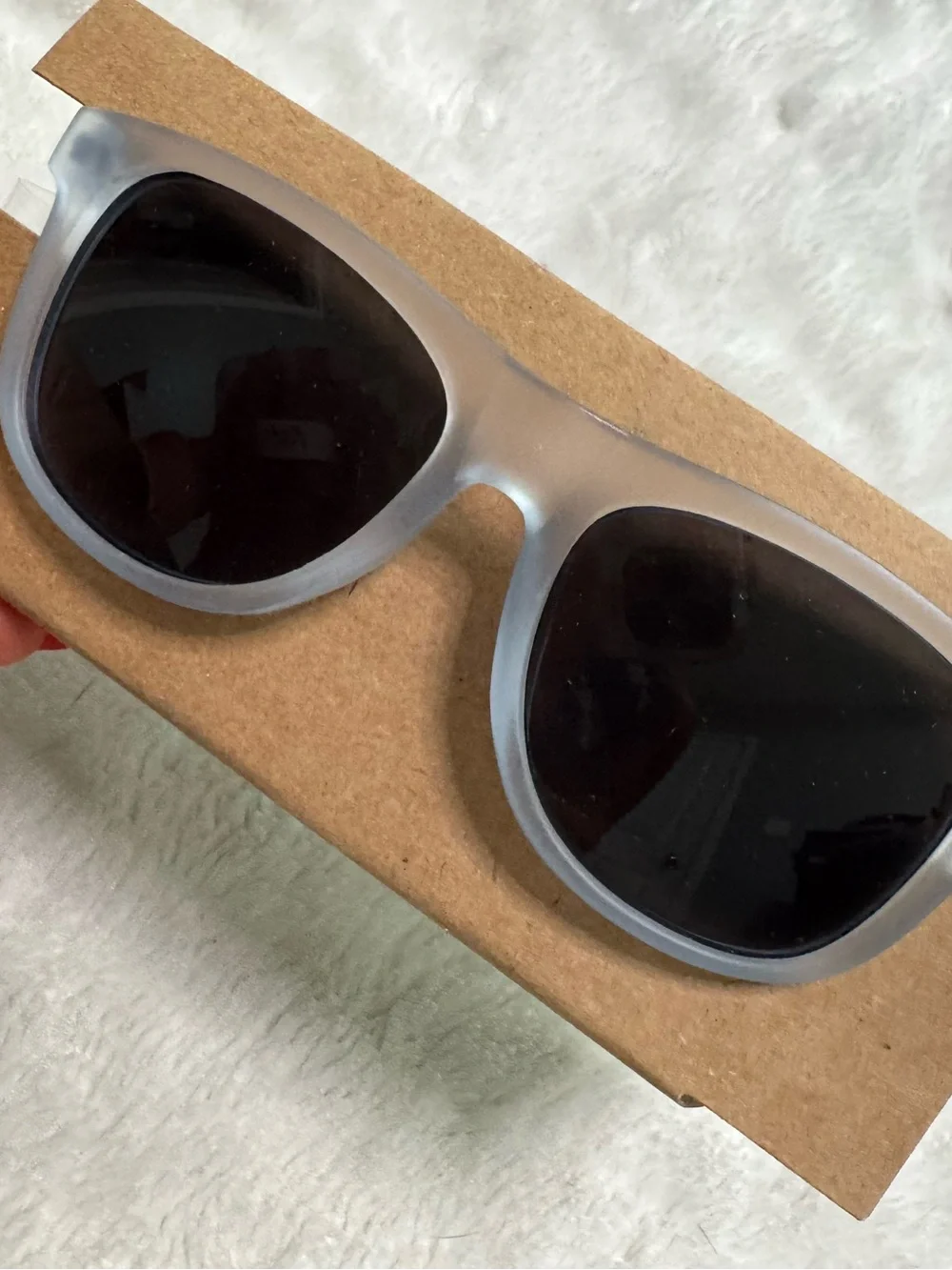NWT- Mud Pie clear Blue Frame Baby/Toddler Sunglasses with Bright Green Strap